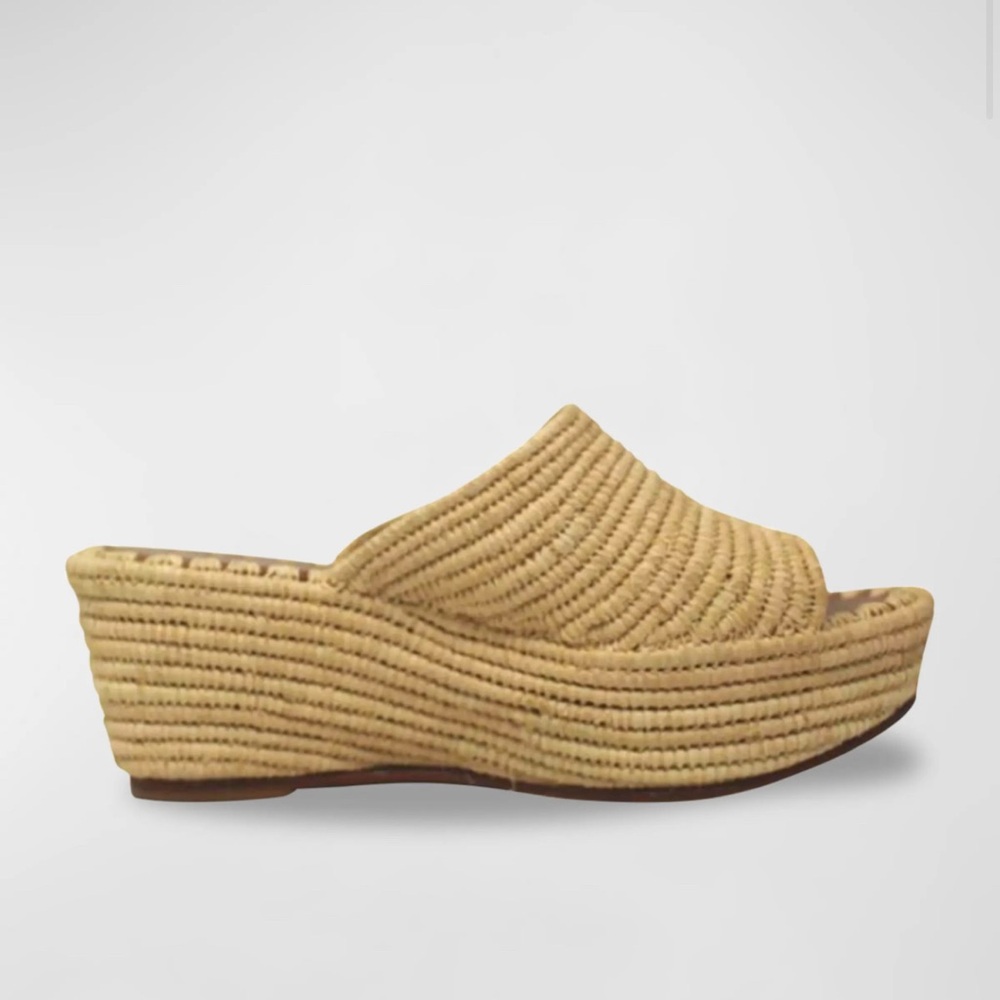 Carrie Forbes Karim Woven Raffia Wedge Slide Sandals‎ platform sz 41